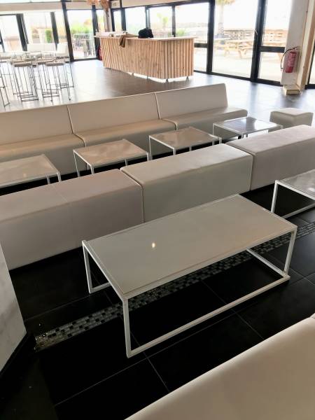 Location de banquette 2 places en simili cuir noir à Marseille et dans la région PACA