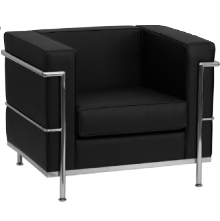 Location de fauteuil chic en simili cuir noir sur Marseille et dans toute la région PACA