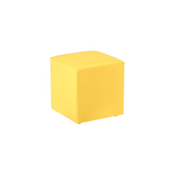 Pouf houssé jaune