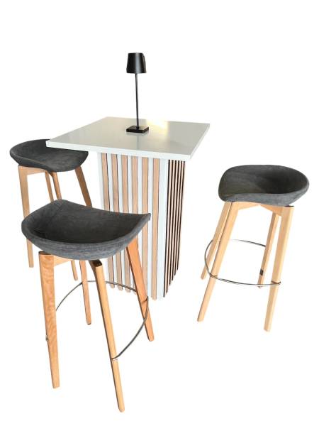 Location de tabouret haut scandinave en tissu gris à Marseille et dans la région PACA