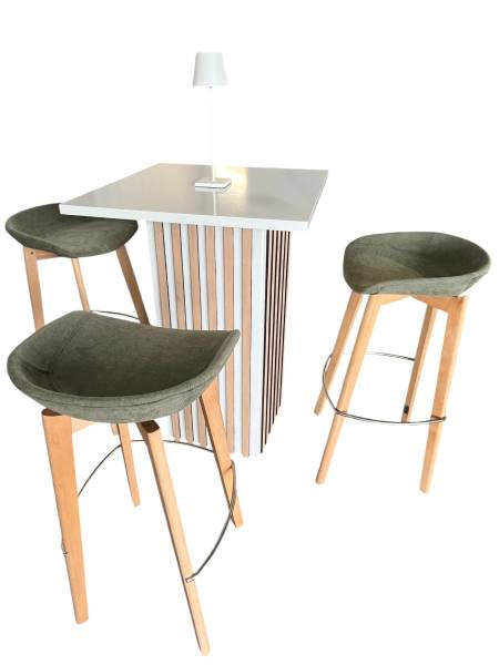 Location de tabouret haut scandinave en tissu vert à Marseille et dans la région PACA