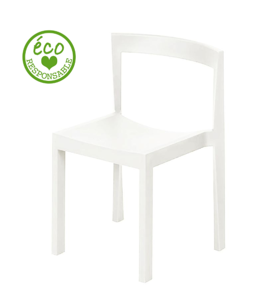 Location de chaise en matière recyclée blanche pour vos événements à Marseille et la région PACA