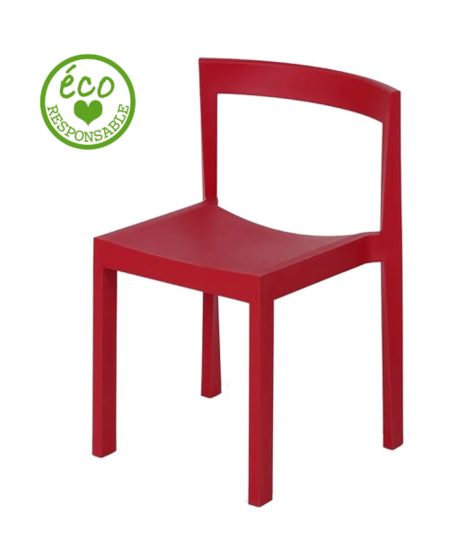 Location de chaise en matière recyclée rouge pour vos événements à Marseille et la région PACA