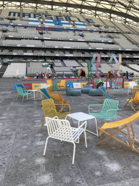 Aménagement du Stade Vélodrome à Marseille pour la Lune Rousse x SNCF