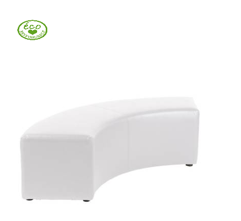 Location de banquette arrondie en simili cuir blanche à Marseille et dans la région PACA