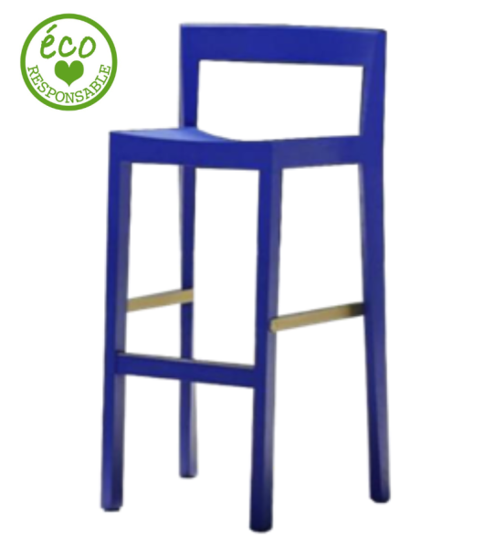 Location de tabouret haut en matière recyclée bleu Poly à Marseille et la région PACA