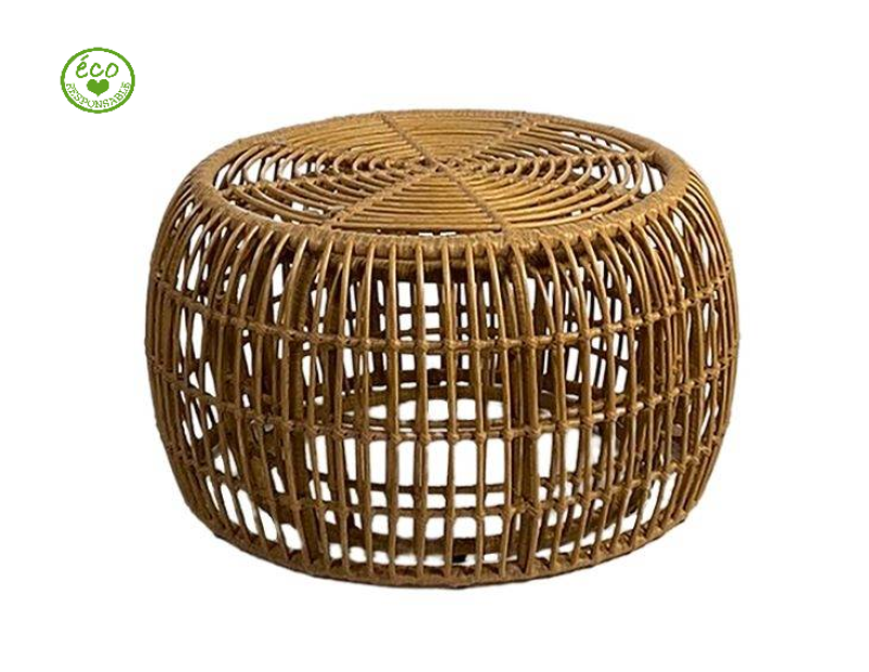 Location de table basse rotin ronde plateau verre ou bois à Marseille et dans toute la région Paca